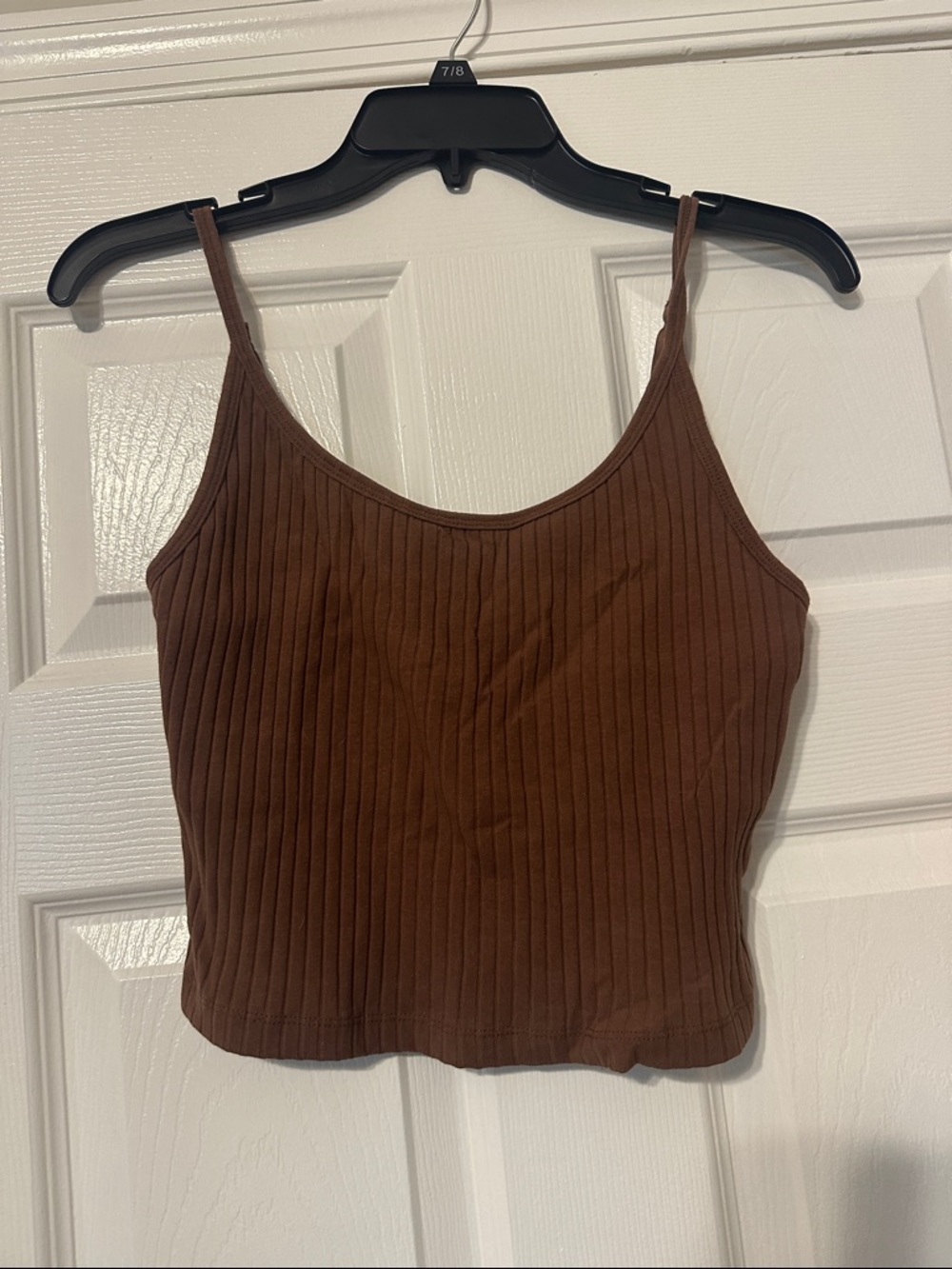 Old Navy Brown Ribbed Spaghetti Strap Crop Camisole